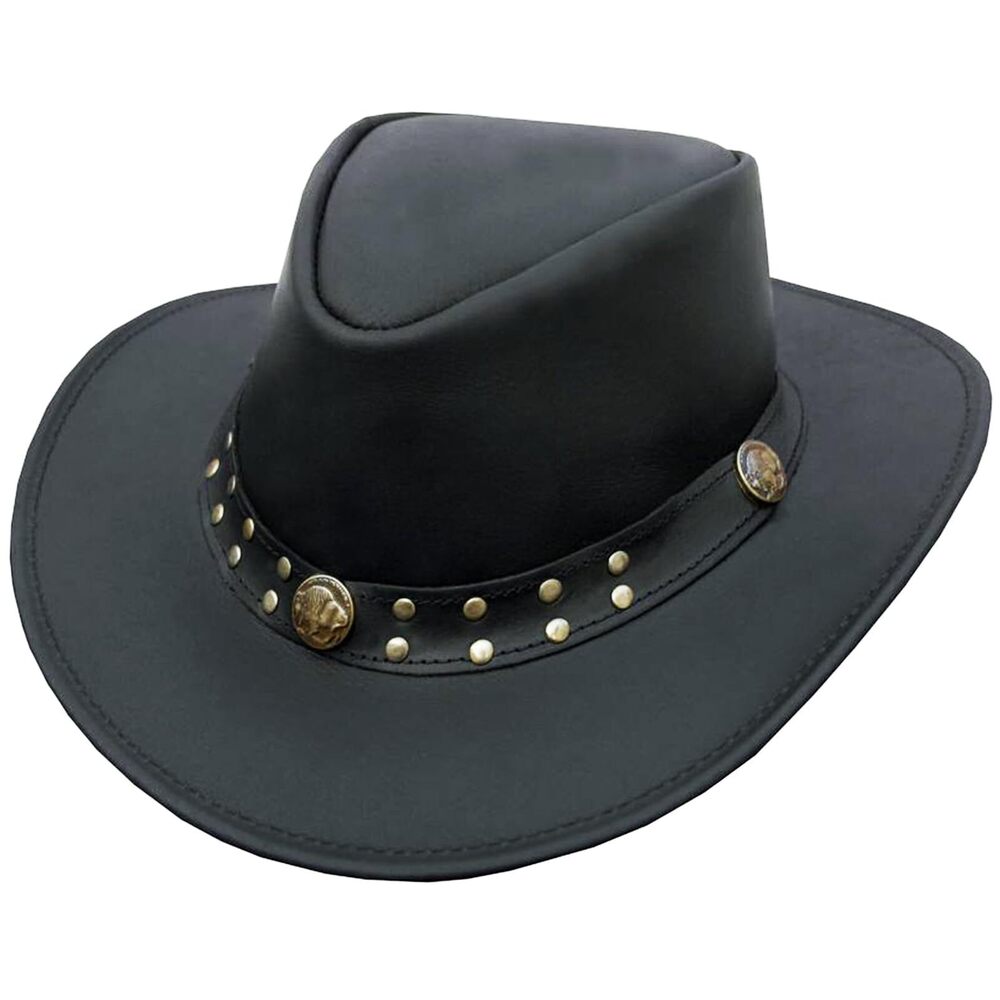 4890 Leather Cowboy Hat Western Australian Outback Hat with Shapeable Wide